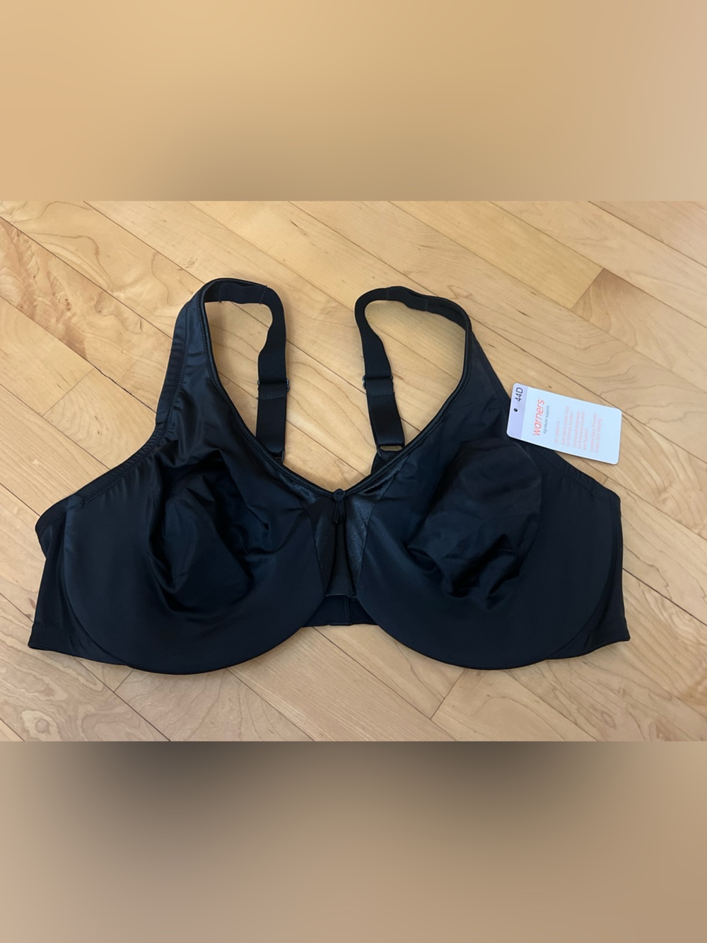 Warners All You Need Unlined Underwire Bra Size 44D Black NWT